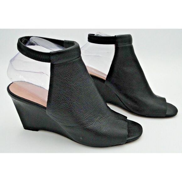 kate spade Shoes - Kate Spade "Vero Cuoio" Sz 8.5M Black Wedge‎ Leather Open Toe Sling Back Wedge
